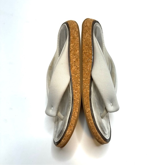 Rag & Bone Parque Thong Recycled Neoprene Flip Flop Sandals Off White Cork Sole - Picture 3 of 13